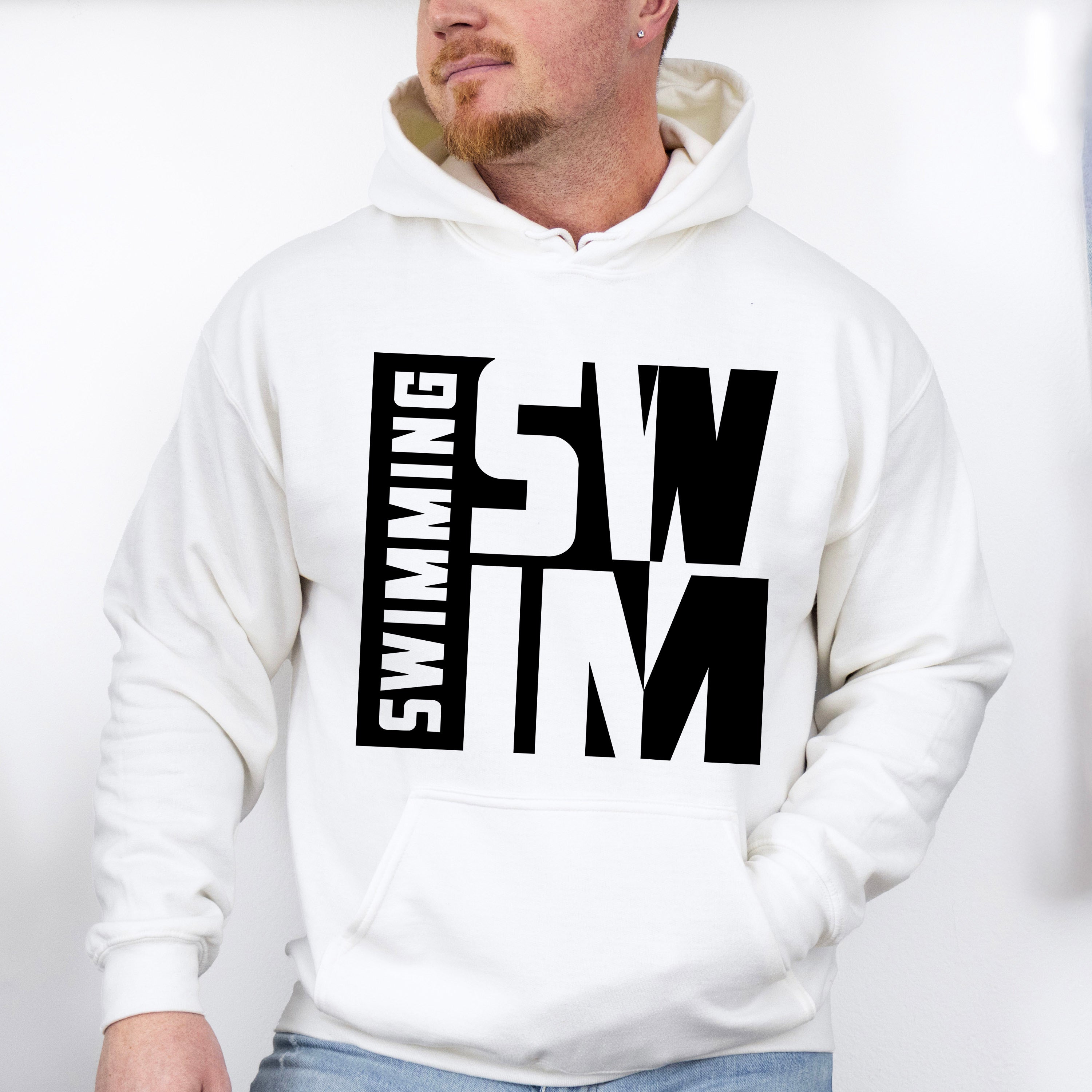 Swimming Swim B&amp;W Design - Swimming Unisex Crewneck T-Shirt Sweatshirt Hoodie