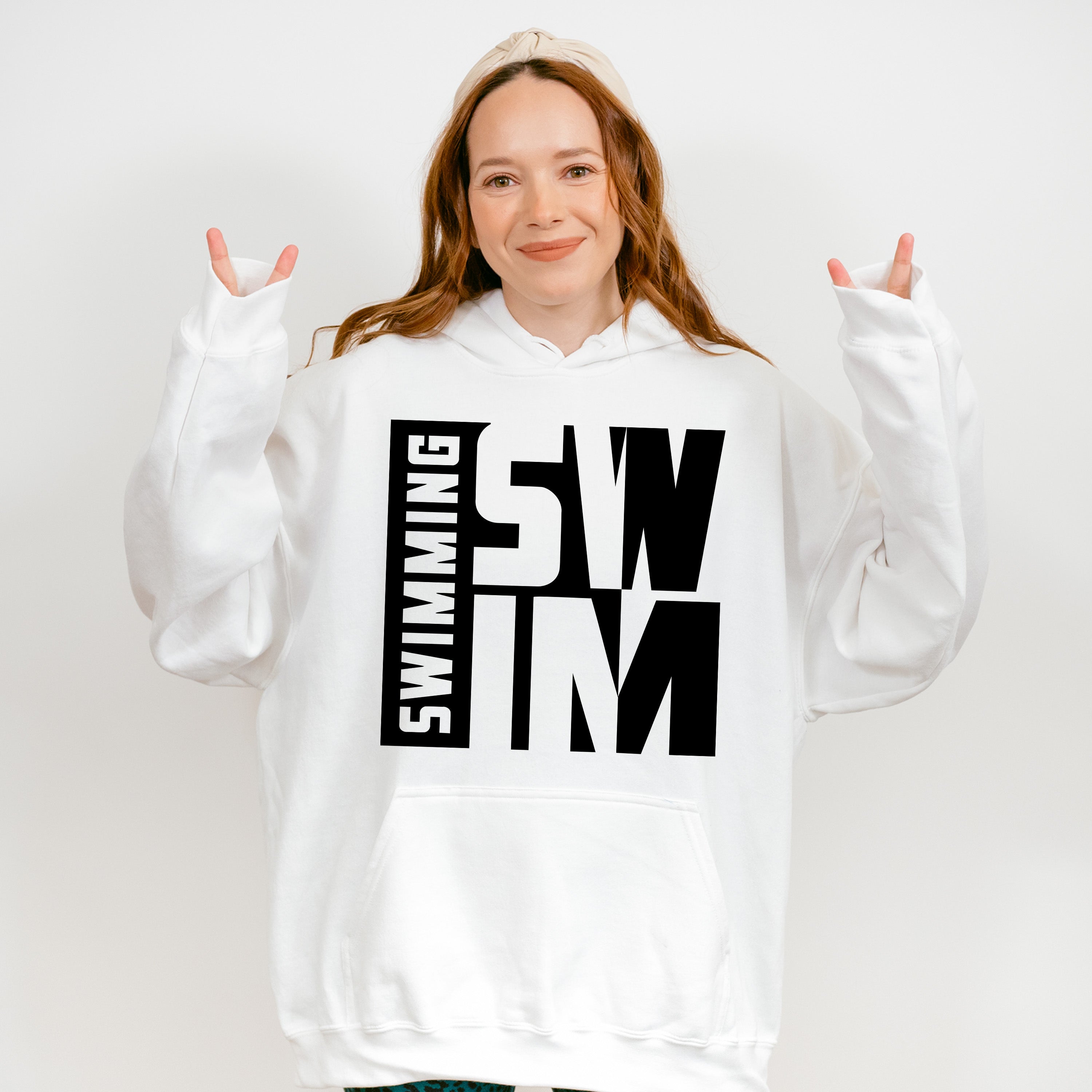 Swimming Swim B&amp;W Design - Swimming Unisex Crewneck T-Shirt Sweatshirt Hoodie