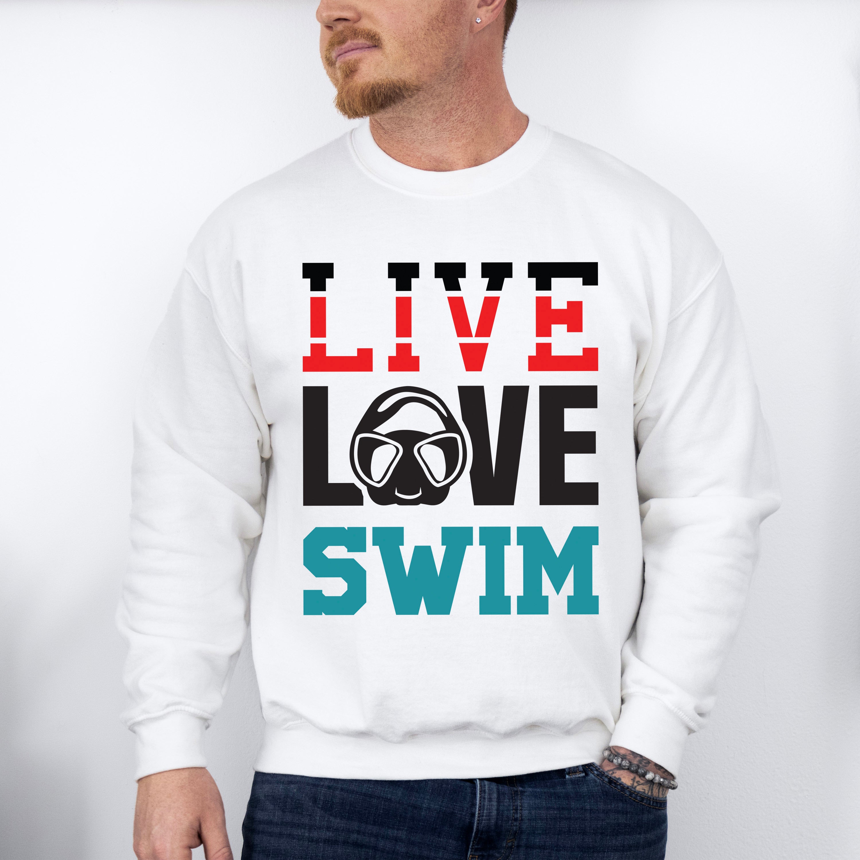 Live Love Swim - Swimming Unisex Crewneck T-Shirt Sweatshirt Hoodie