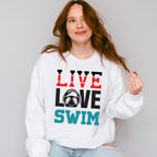 Live Love Swim - Swimming Unisex Crewneck T-Shirt Sweatshirt Hoodie