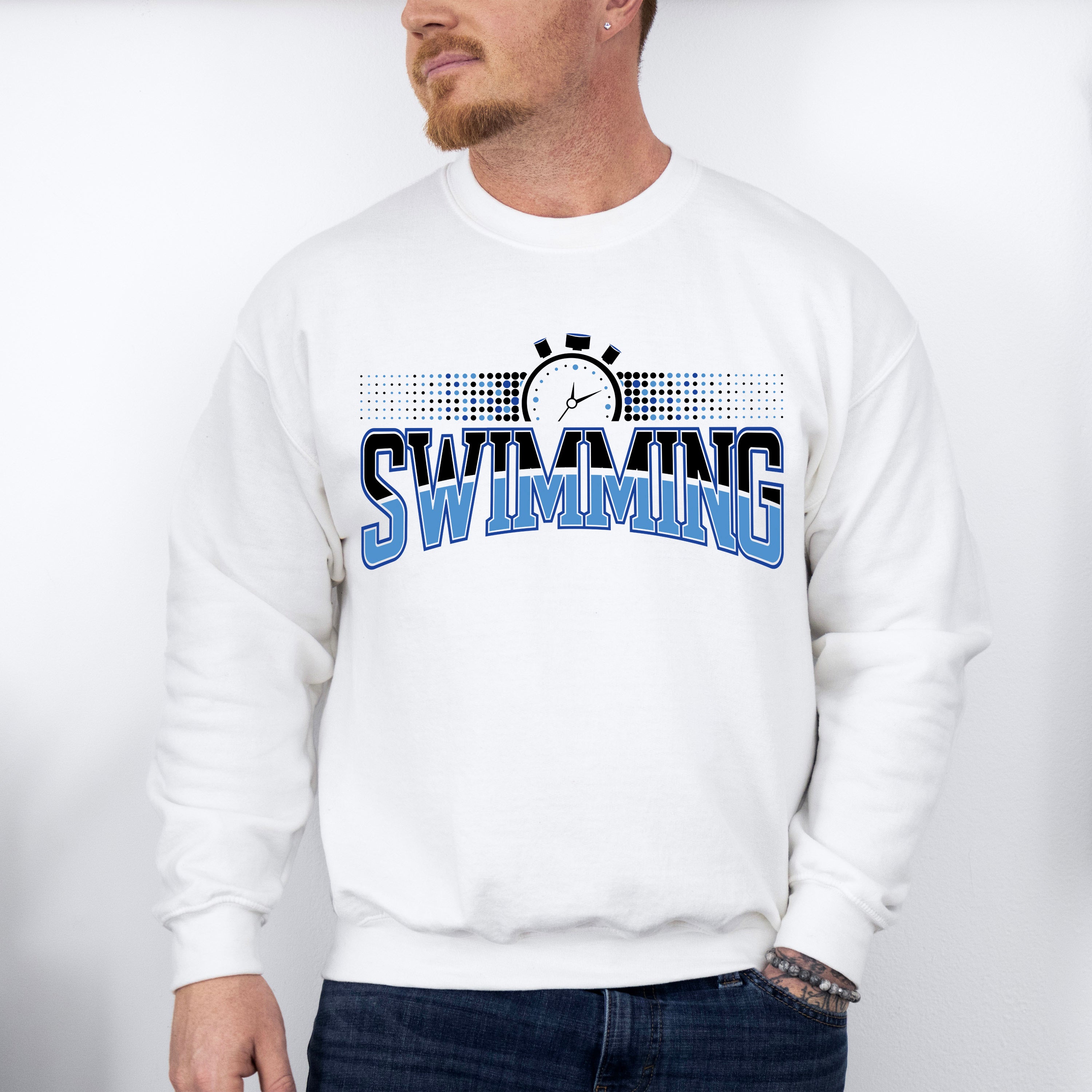 Swimming Stopwatch - Swimming Unisex Crewneck T-Shirt Sweatshirt Hoodie