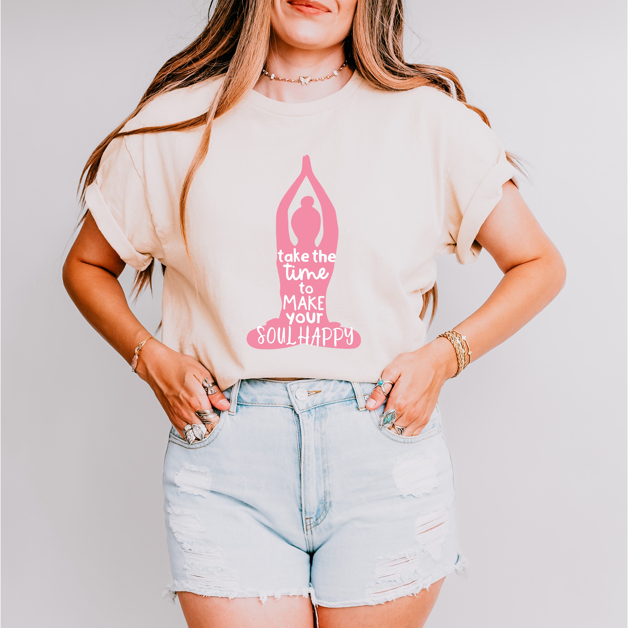 Take The Time To Make Your Soul Happy - Yoga Unisex Crewneck T-Shirt Sweatshirt Hoodie