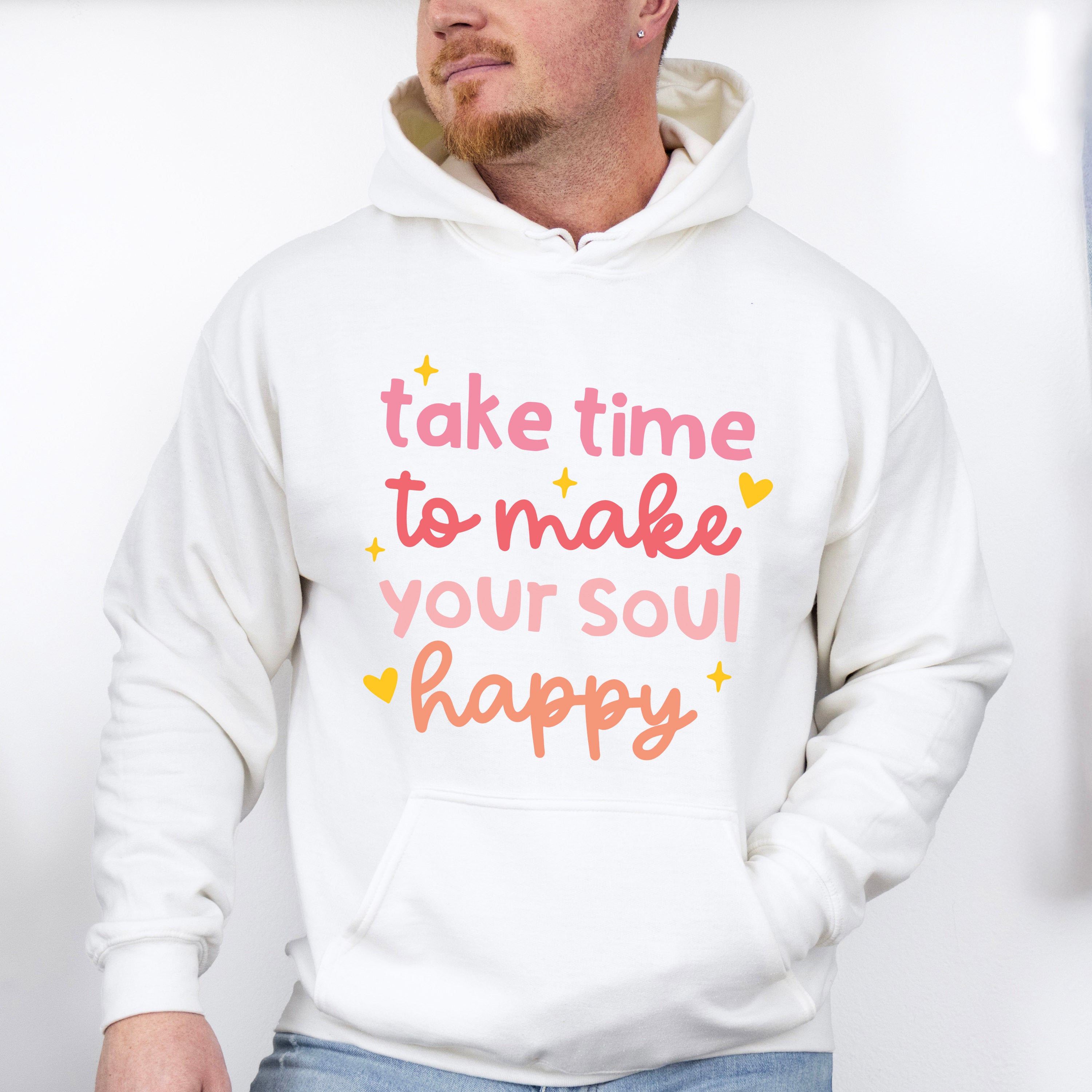 Take The Time To Make Your Soul Happy Hearts - Yoga Unisex Crewneck T-Shirt Sweatshirt Hoodie