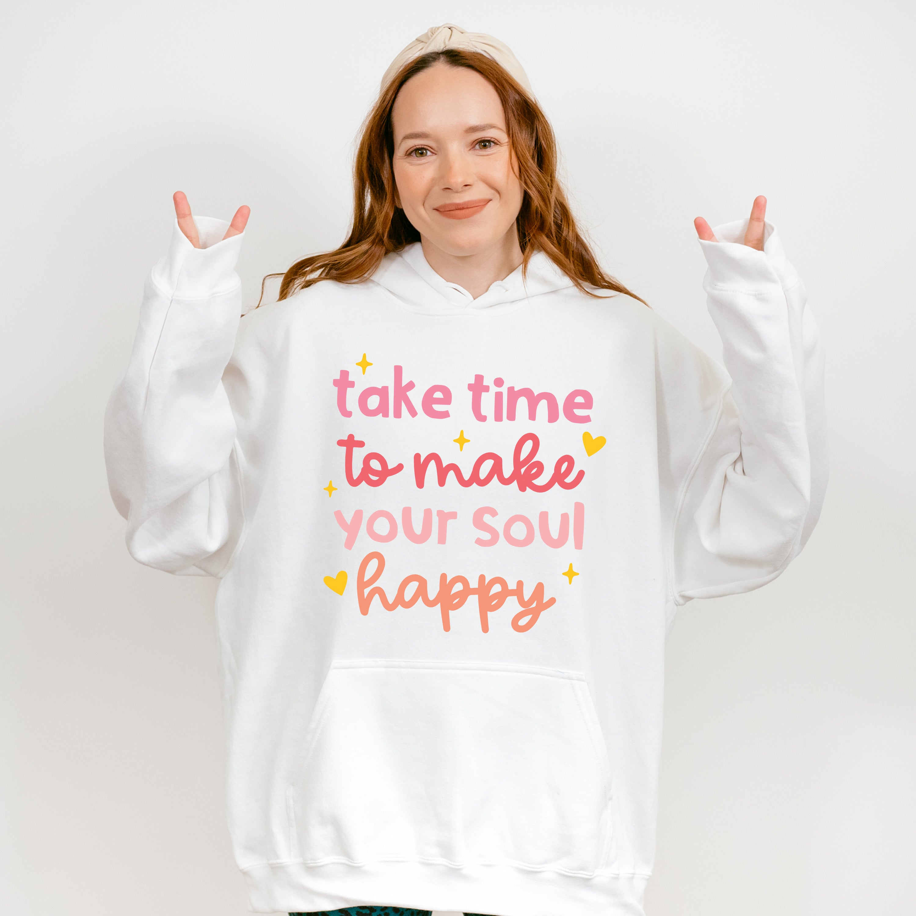 Take The Time To Make Your Soul Happy Hearts - Yoga Unisex Crewneck T-Shirt Sweatshirt Hoodie