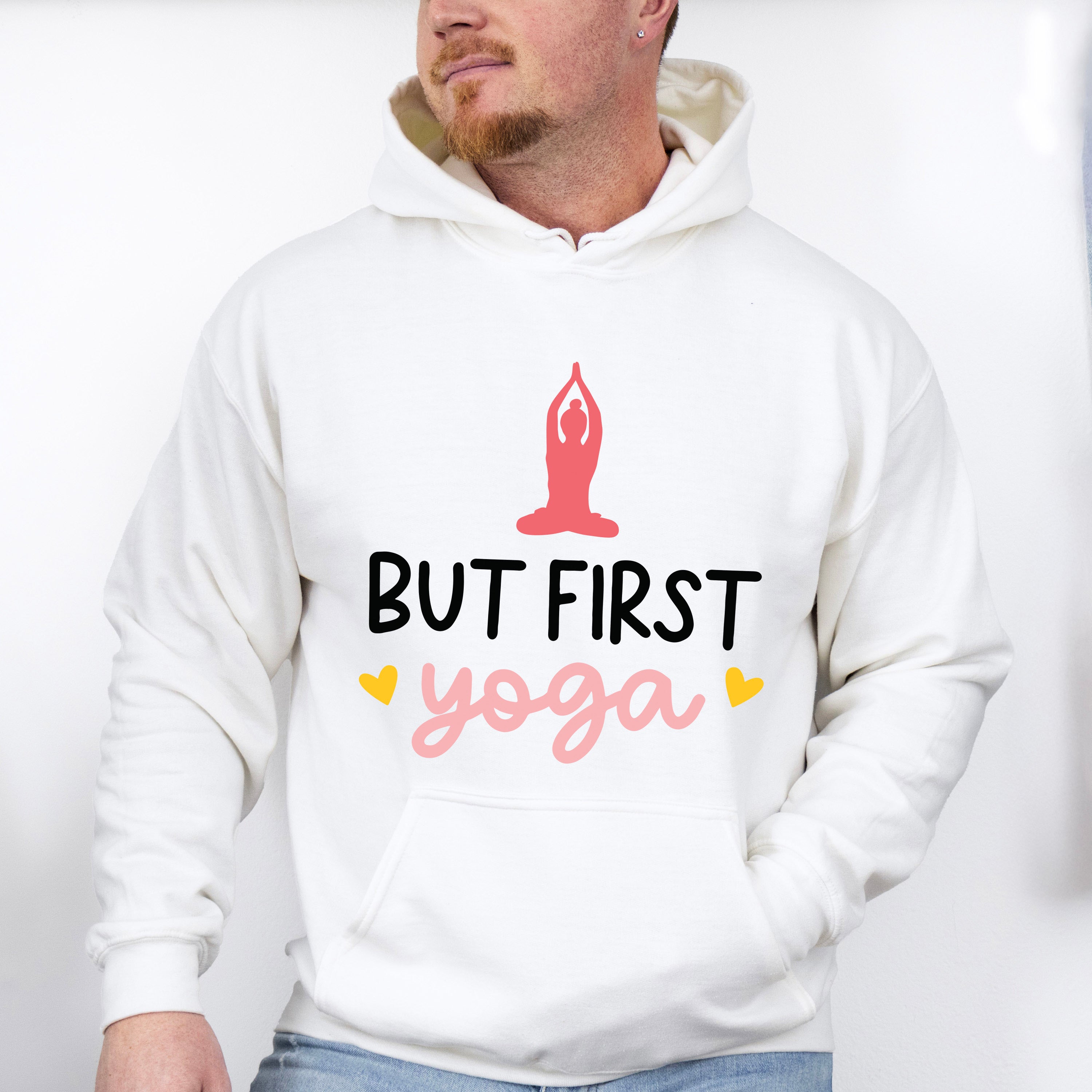 But First Yoga Pink Design - Yoga Unisex Crewneck T-Shirt Sweatshirt Hoodie
