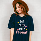 Eat Sleep Yoga Repeat - Yoga Unisex Crewneck T-Shirt Sweatshirt Hoodie