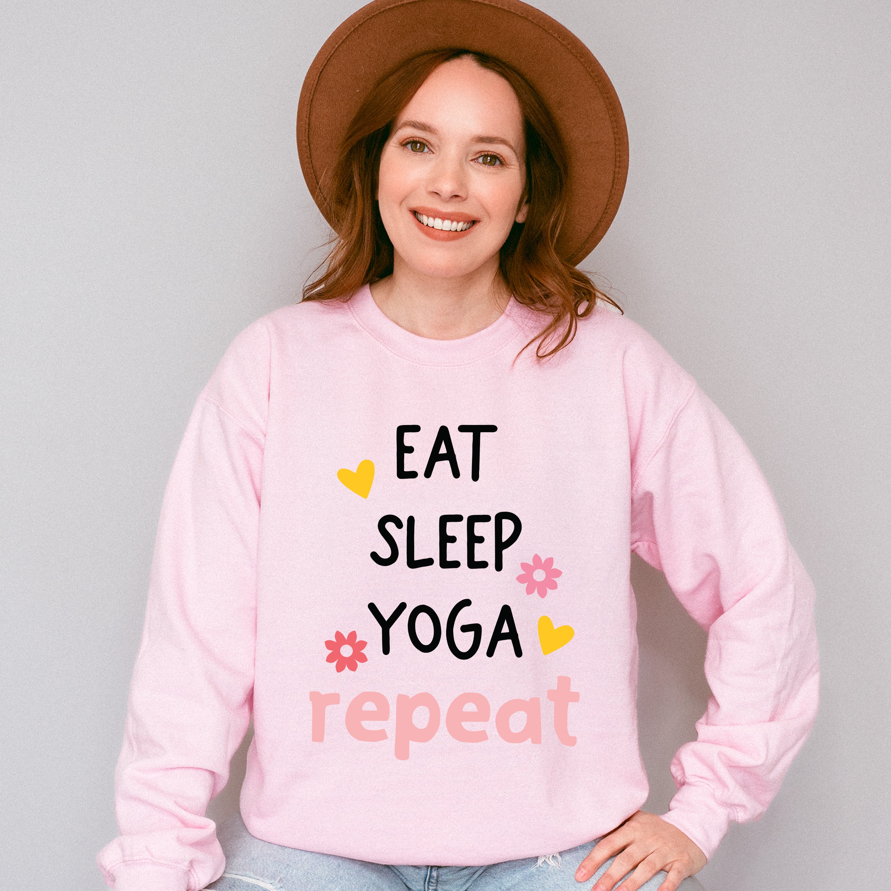 Eat Sleep Yoga Repeat - Yoga Unisex Crewneck T-Shirt Sweatshirt Hoodie