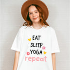 Eat Sleep Yoga Repeat - Yoga Unisex Crewneck T-Shirt Sweatshirt Hoodie
