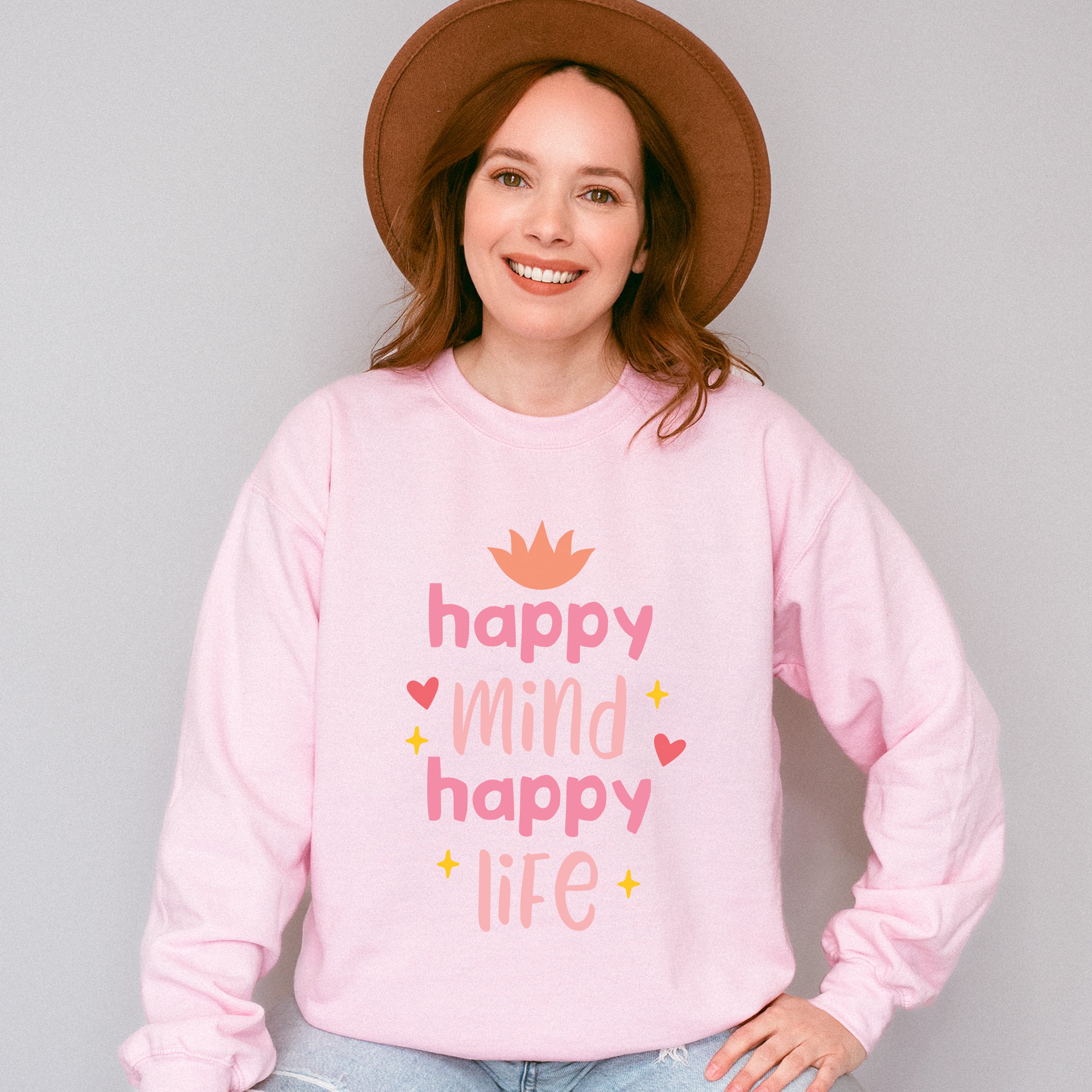 Happy Mind Happy Life - Yoga Unisex Crewneck T-Shirt Sweatshirt Hoodie