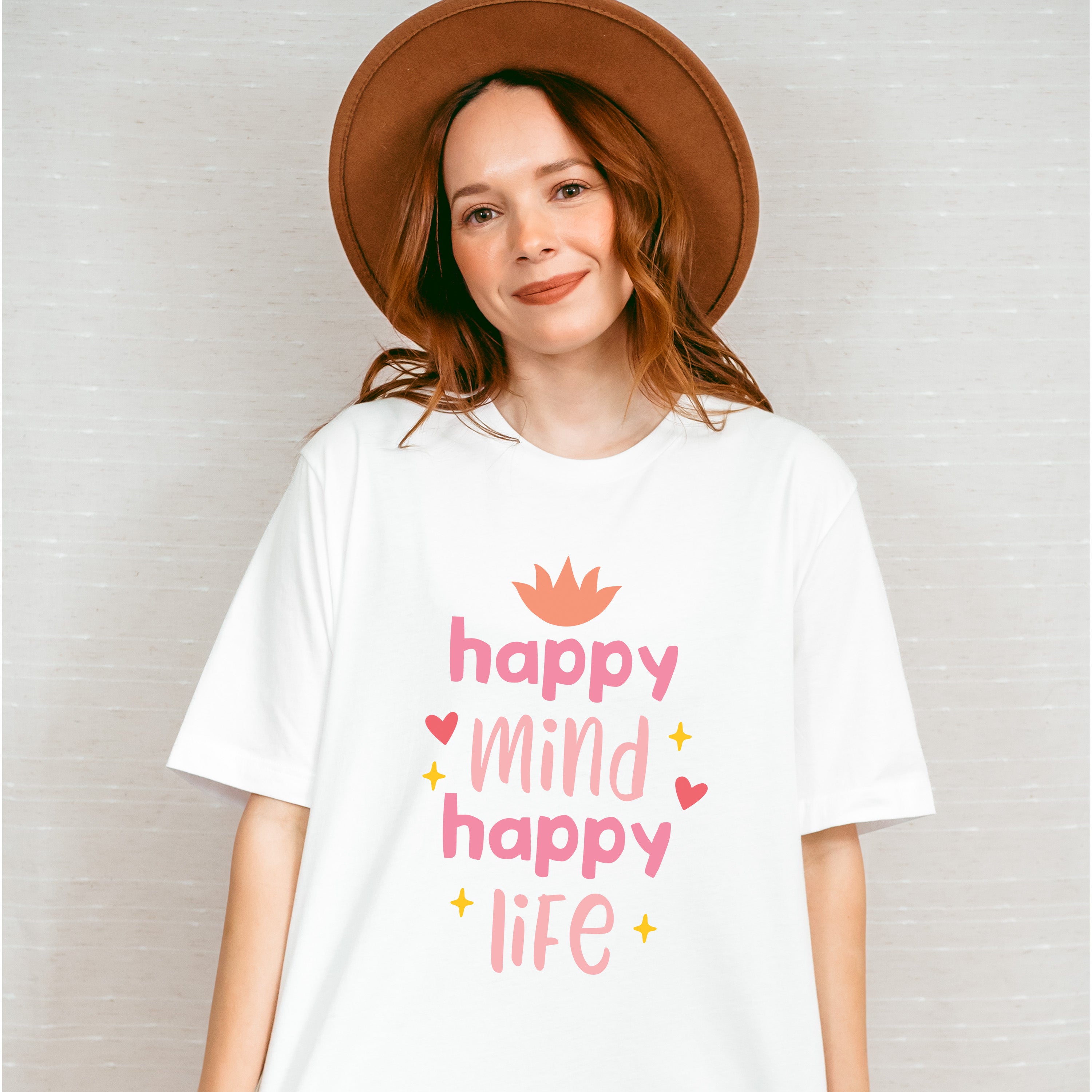 Happy Mind Happy Life - Yoga Unisex Crewneck T-Shirt Sweatshirt Hoodie