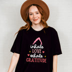 Inhale Love Exhale Gratitude - Yoga Unisex Crewneck T-Shirt Sweatshirt Hoodie