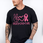 Peace Love Cure Pink Design - Cancer Unisex Crewneck T-Shirt Sweatshirt Hoodie