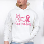 Peace Love Cure Pink Design - Cancer Unisex Crewneck T-Shirt Sweatshirt Hoodie