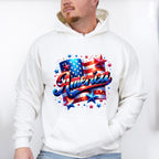 America US Flag With Stars 4Th Of July Unisex Crewneck T-Shirt Sweatshirt Hoodie