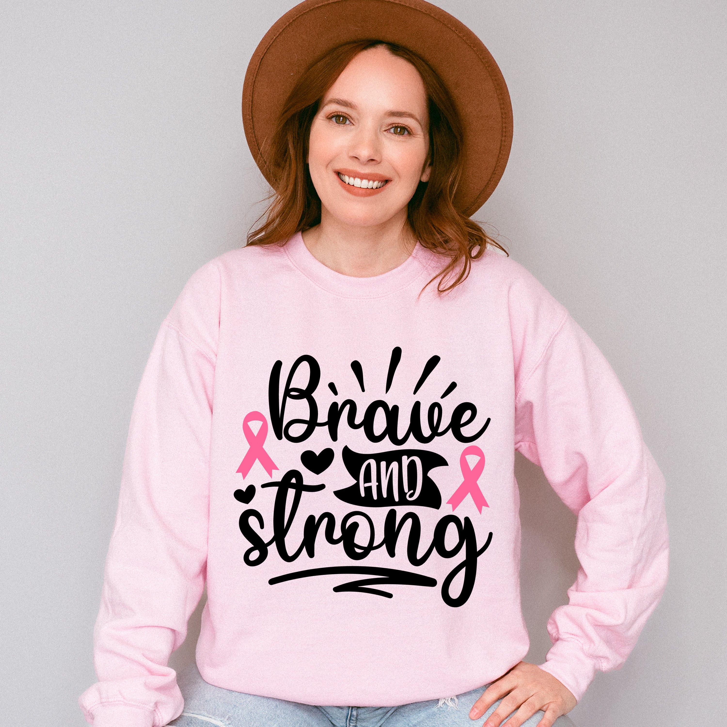 Brave And Strong - Cancer Unisex Crewneck T-Shirt Sweatshirt Hoodie