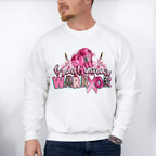 Breast Cancer Warrior Boxing Gloves And Flowers - Cancer Unisex Crewneck T-Shirt Sweatshirt Hoodie