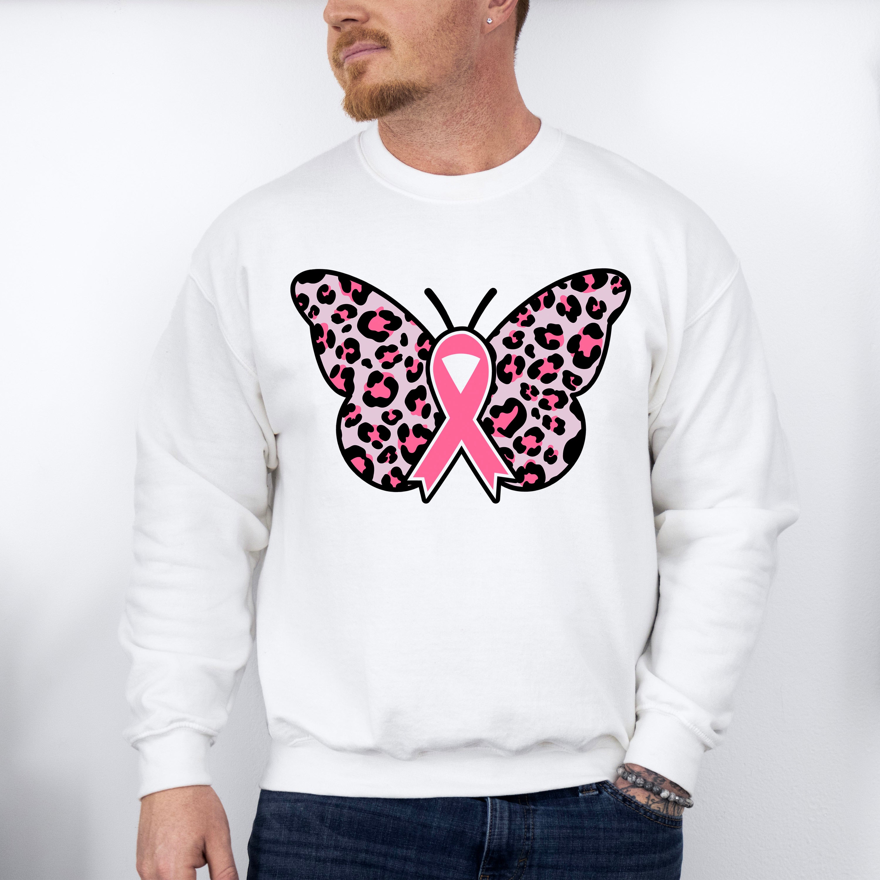 Butterfly Ribbon - Cancer Unisex Crewneck T-Shirt Sweatshirt Hoodie