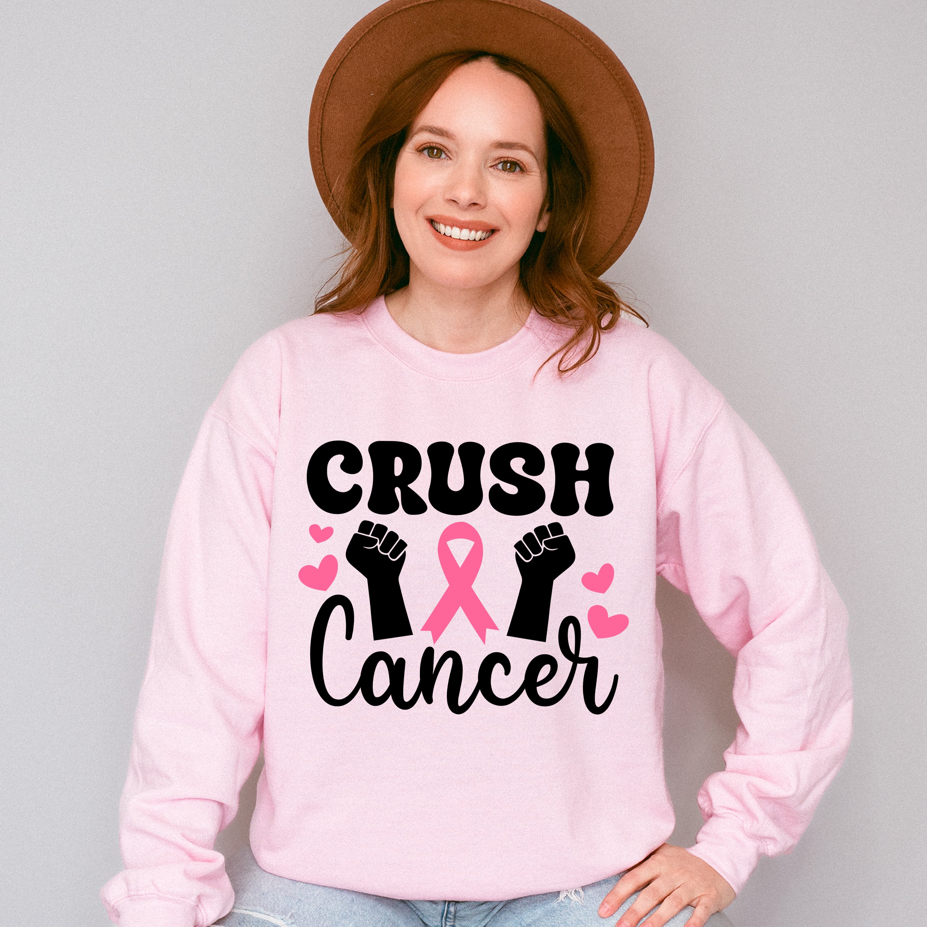 Crush Cancer Hearts - Cancer Unisex Crewneck T-Shirt Sweatshirt Hoodie