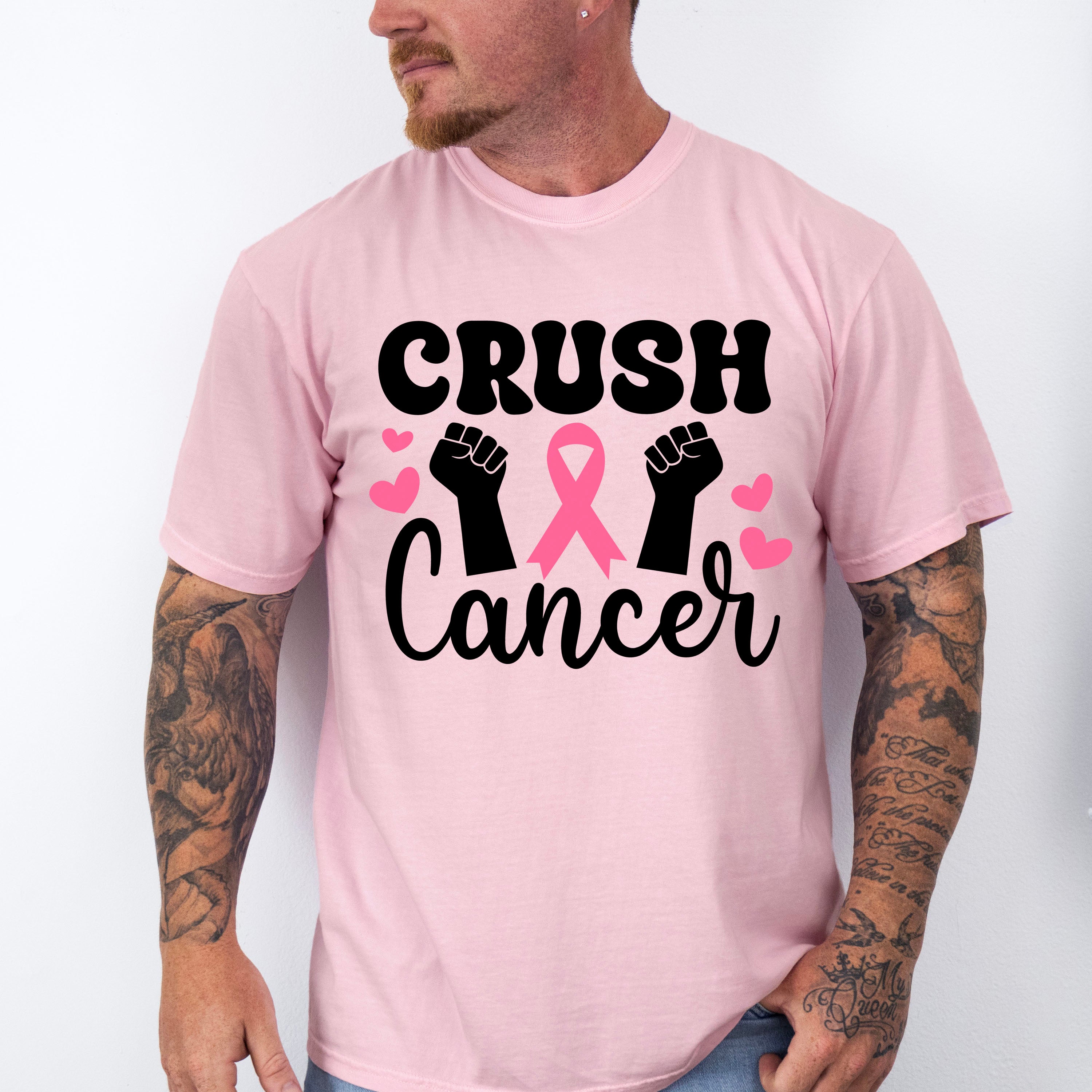Crush Cancer Hearts - Cancer Unisex Crewneck T-Shirt Sweatshirt Hoodie