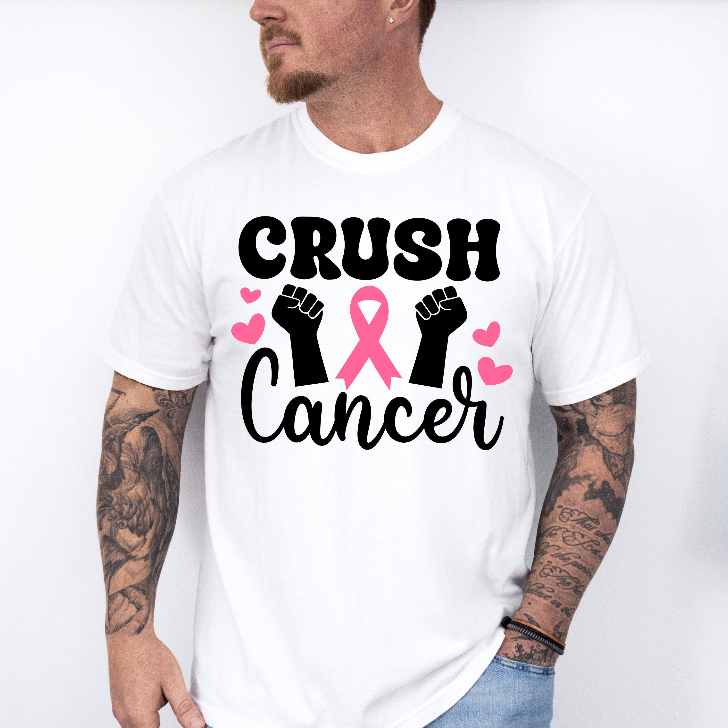 Crush Cancer Hearts - Cancer Unisex Crewneck T-Shirt Sweatshirt Hoodie