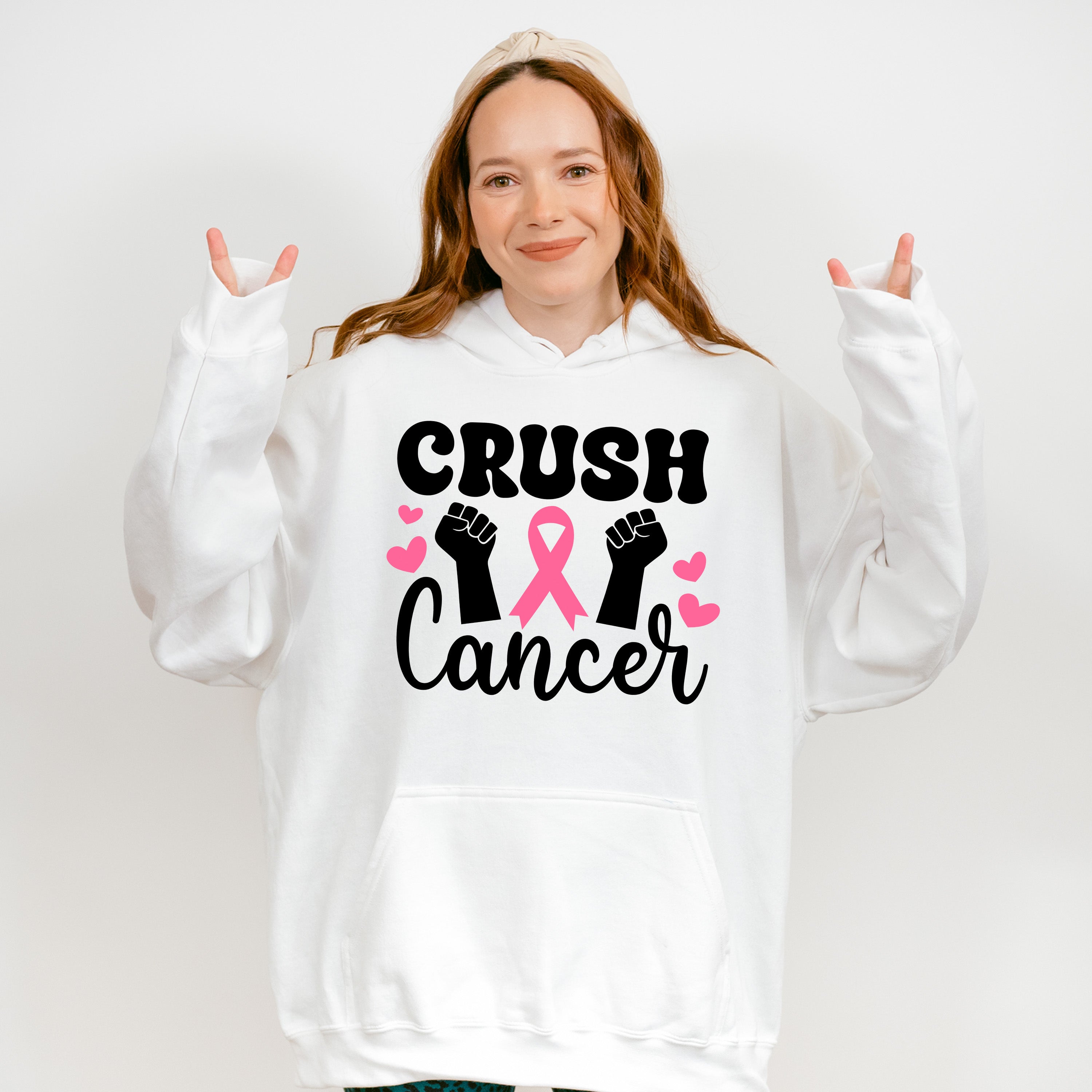 Crush Cancer Hearts - Cancer Unisex Crewneck T-Shirt Sweatshirt Hoodie