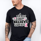 Fight Believe Survive Butterflies - Cancer Unisex Crewneck T-Shirt Sweatshirt Hoodie