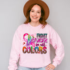 Fight Cancer In All Colors - Cancer Unisex Crewneck T-Shirt Sweatshirt Hoodie