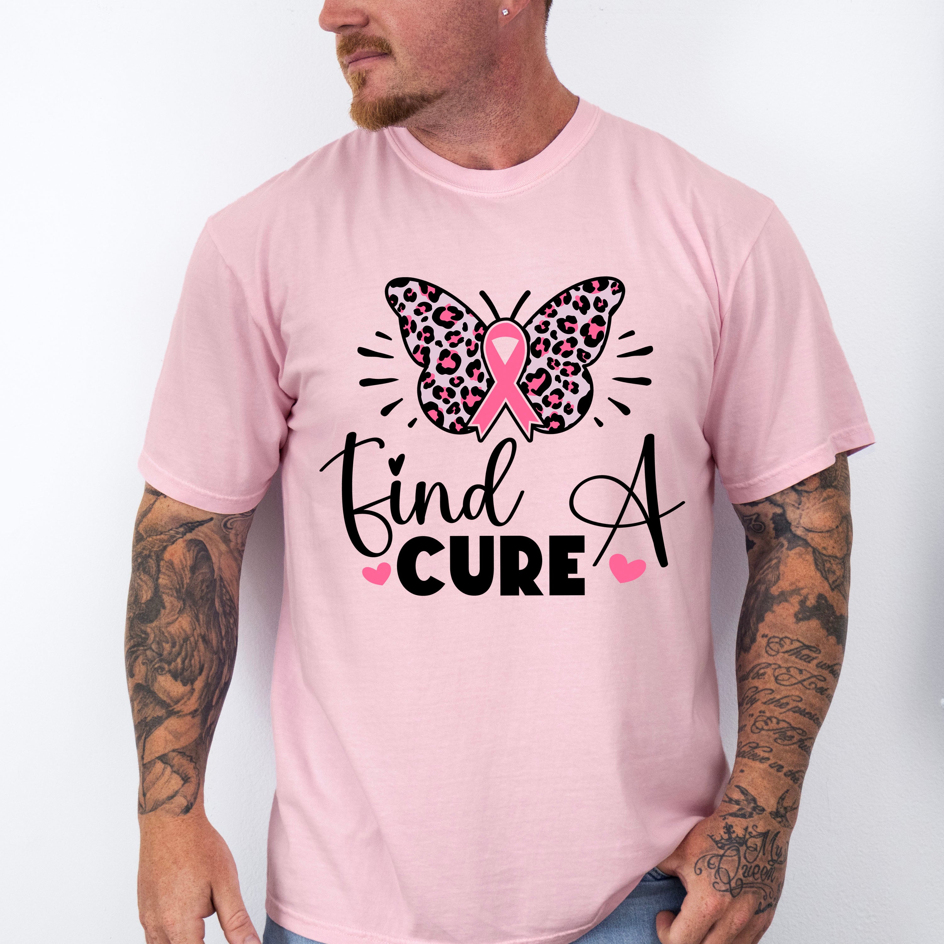 Find A Cure Butterfly Ribbon Heart - Cancer Unisex Crewneck T-Shirt Sweatshirt Hoodie