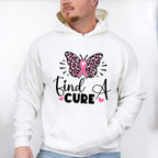 Find A Cure Butterfly Ribbon Heart - Cancer Unisex Crewneck T-Shirt Sweatshirt Hoodie