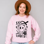 Fu Cancer Smiley - Cancer Unisex Crewneck T-Shirt Sweatshirt Hoodie