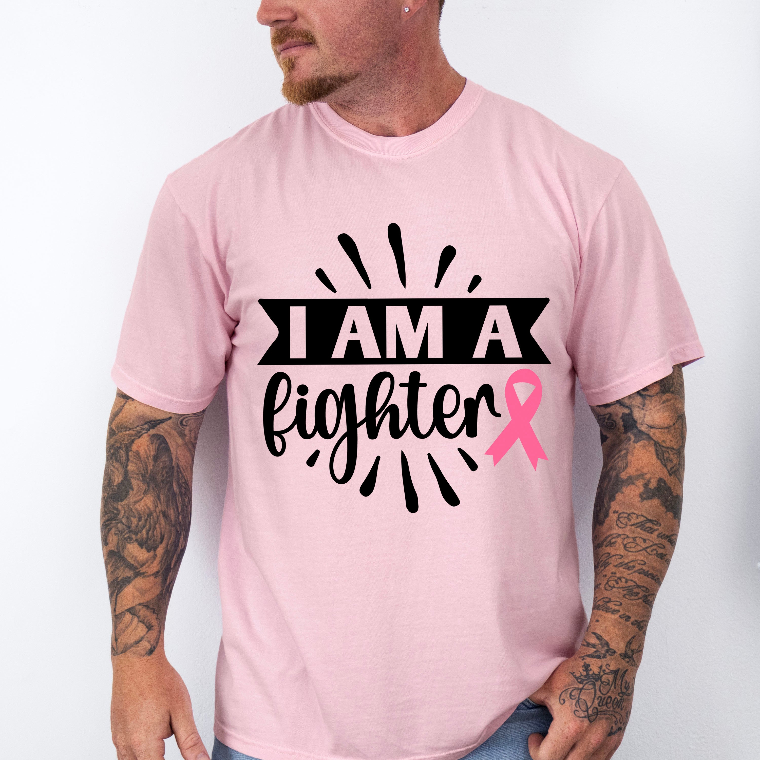 I Am A Fighter Ribbon - Cancer Unisex Crewneck T-Shirt Sweatshirt Hoodie