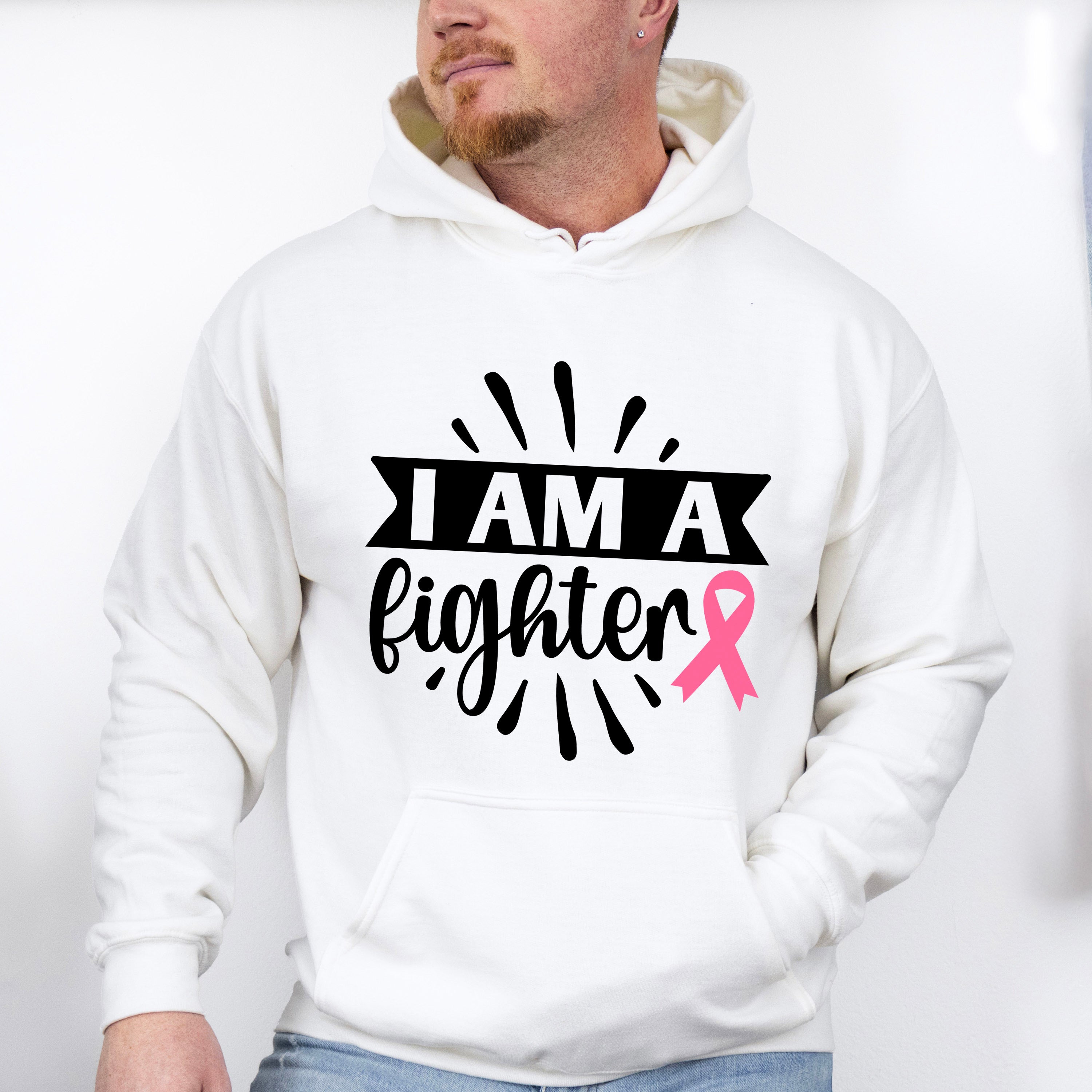 I Am A Fighter Ribbon - Cancer Unisex Crewneck T-Shirt Sweatshirt Hoodie