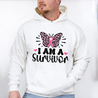 I Am A Survivor Ribbon Butterfly - Cancer Unisex Crewneck T-Shirt Sweatshirt Hoodie