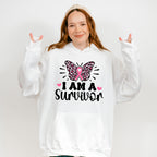 I Am A Survivor Ribbon Butterfly - Cancer Unisex Crewneck T-Shirt Sweatshirt Hoodie
