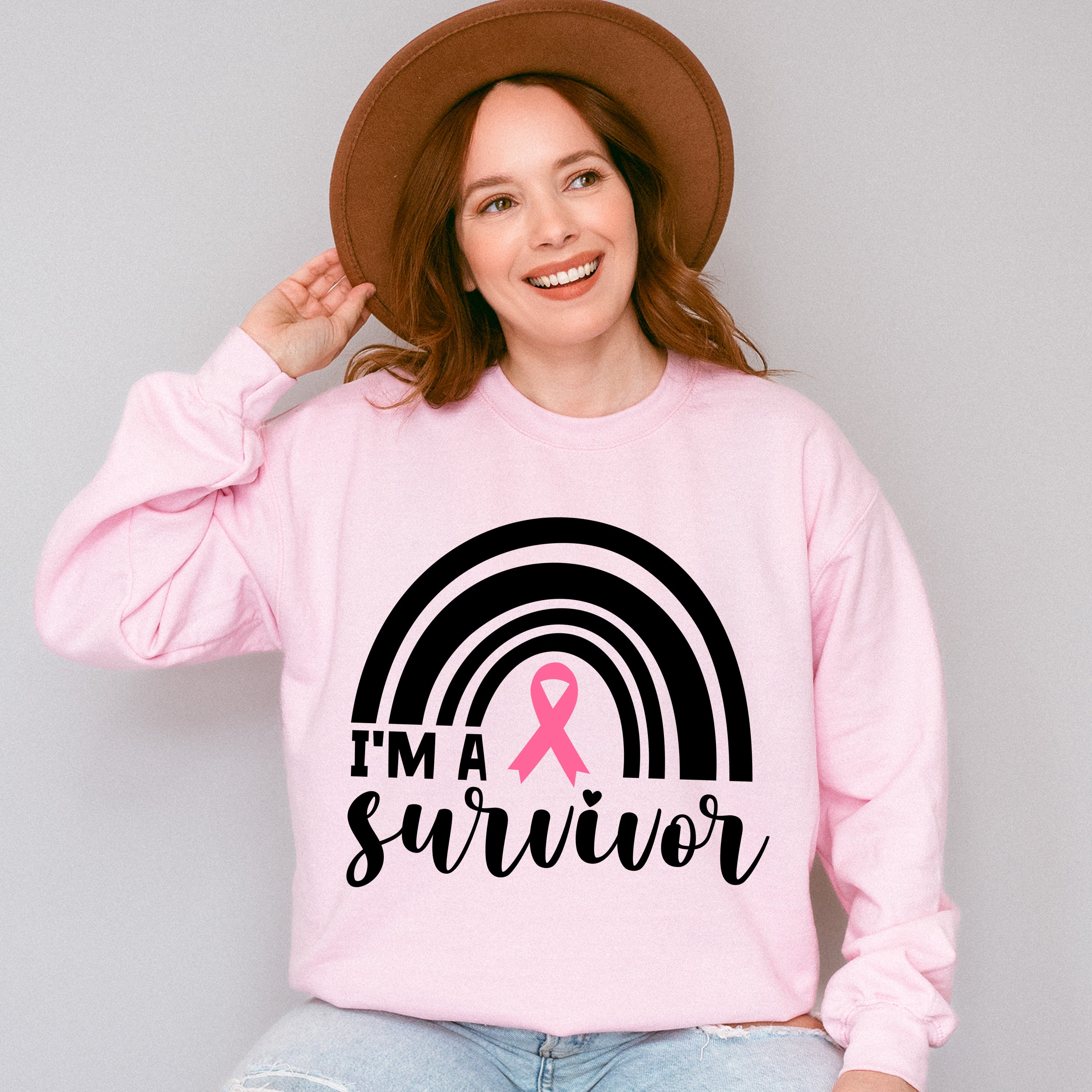 I'm A Survivor Rainbow - Cancer Unisex Crewneck T-Shirt Sweatshirt Hoodie