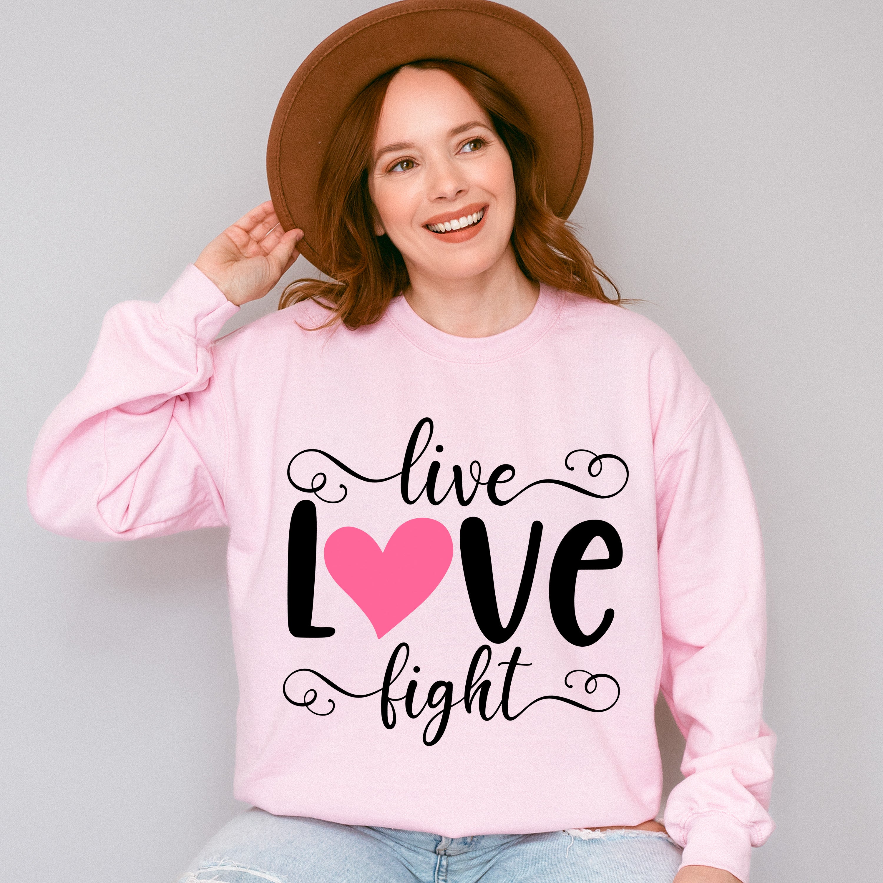 Live Love Fight - Cancer Unisex Crewneck T-Shirt Sweatshirt Hoodie