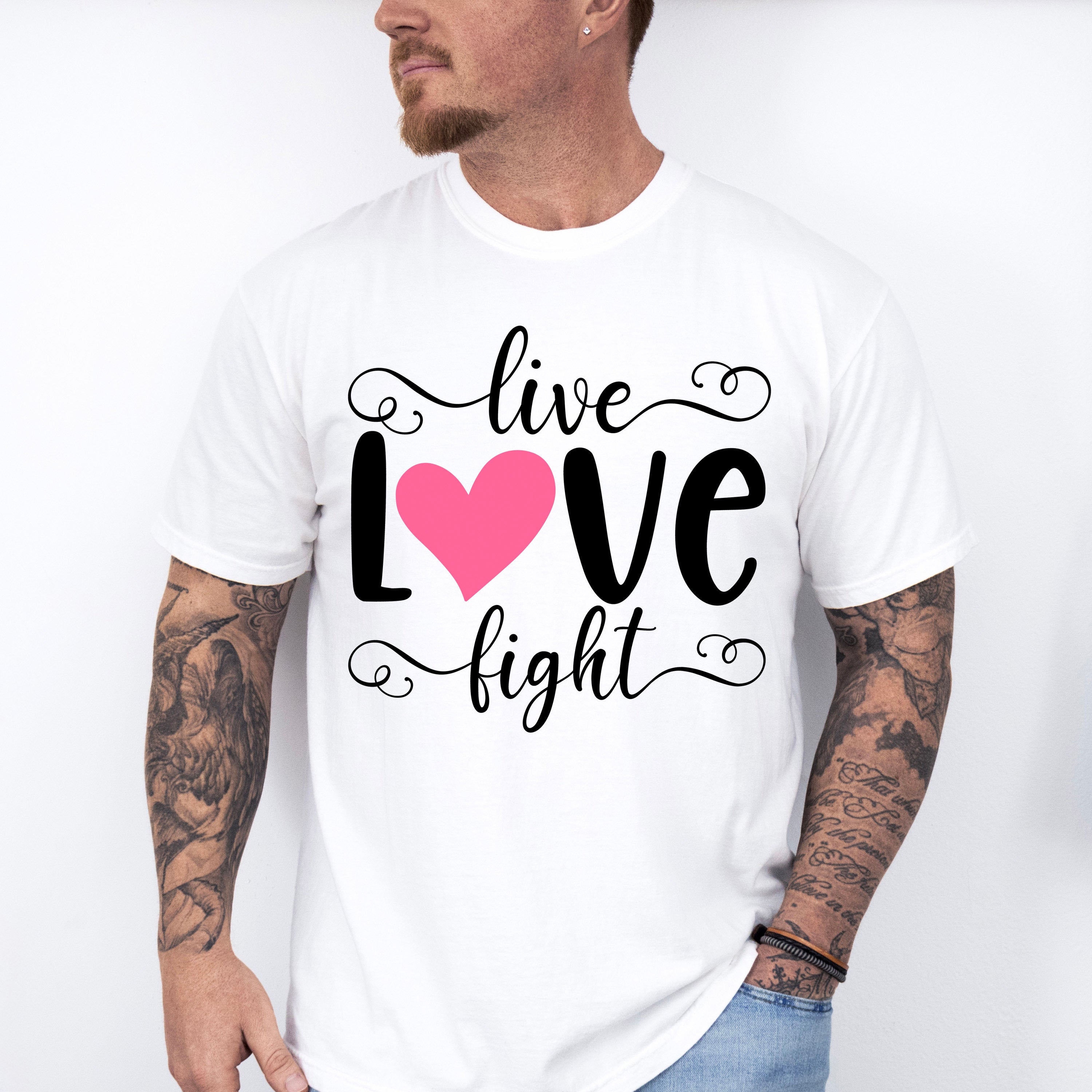 Live Love Fight - Cancer Unisex Crewneck T-Shirt Sweatshirt Hoodie