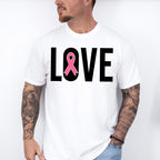 Love B&W Ribbon Design - Cancer Unisex Crewneck T-Shirt Sweatshirt Hoodie