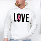 Love B&W Ribbon Design - Cancer Unisex Crewneck T-Shirt Sweatshirt Hoodie