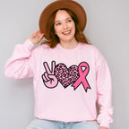 Peace Heart Ribbon - Cancer Unisex Crewneck T-Shirt Sweatshirt Hoodie