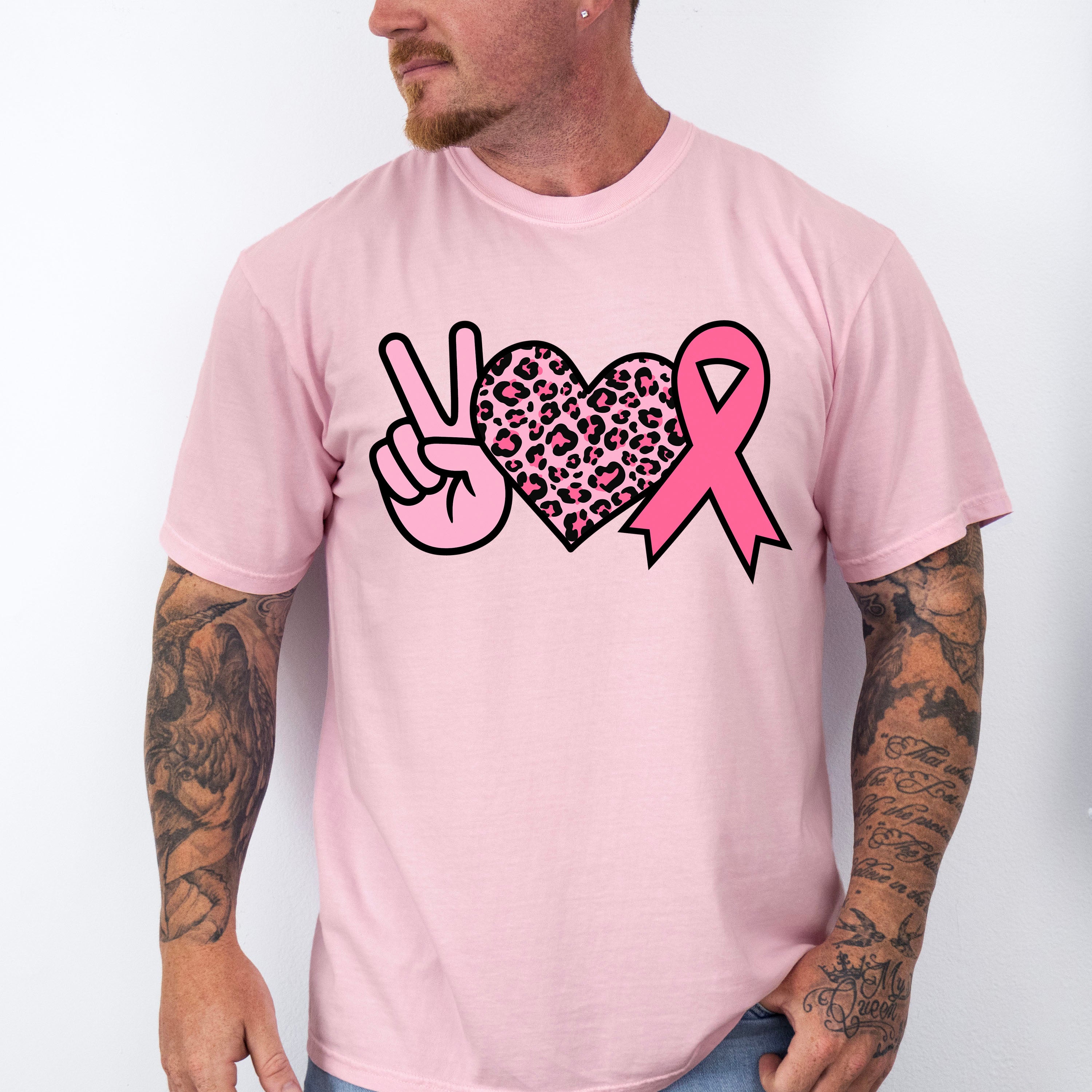 Peace Heart Ribbon - Cancer Unisex Crewneck T-Shirt Sweatshirt Hoodie
