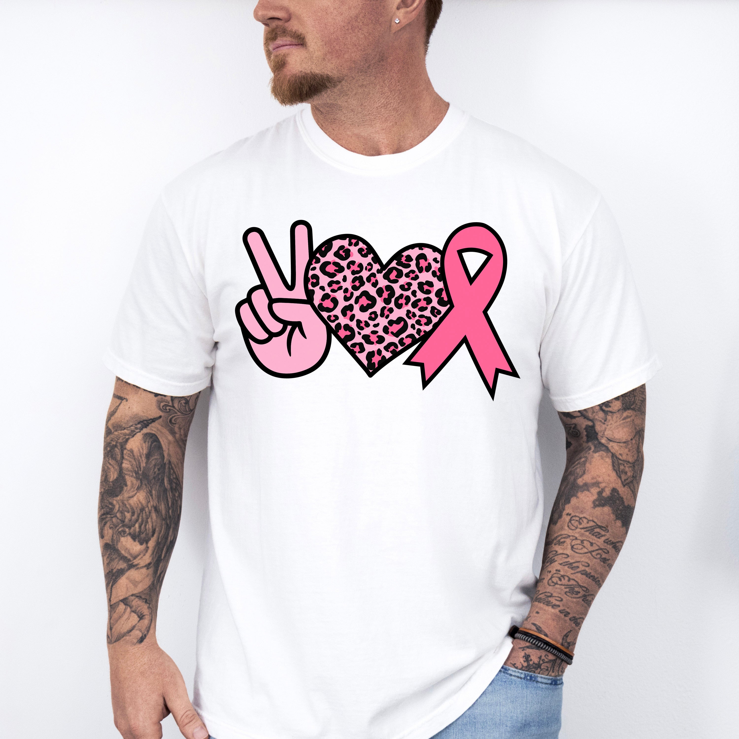 Peace Heart Ribbon - Cancer Unisex Crewneck T-Shirt Sweatshirt Hoodie