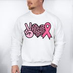 Peace Heart Ribbon - Cancer Unisex Crewneck T-Shirt Sweatshirt Hoodie