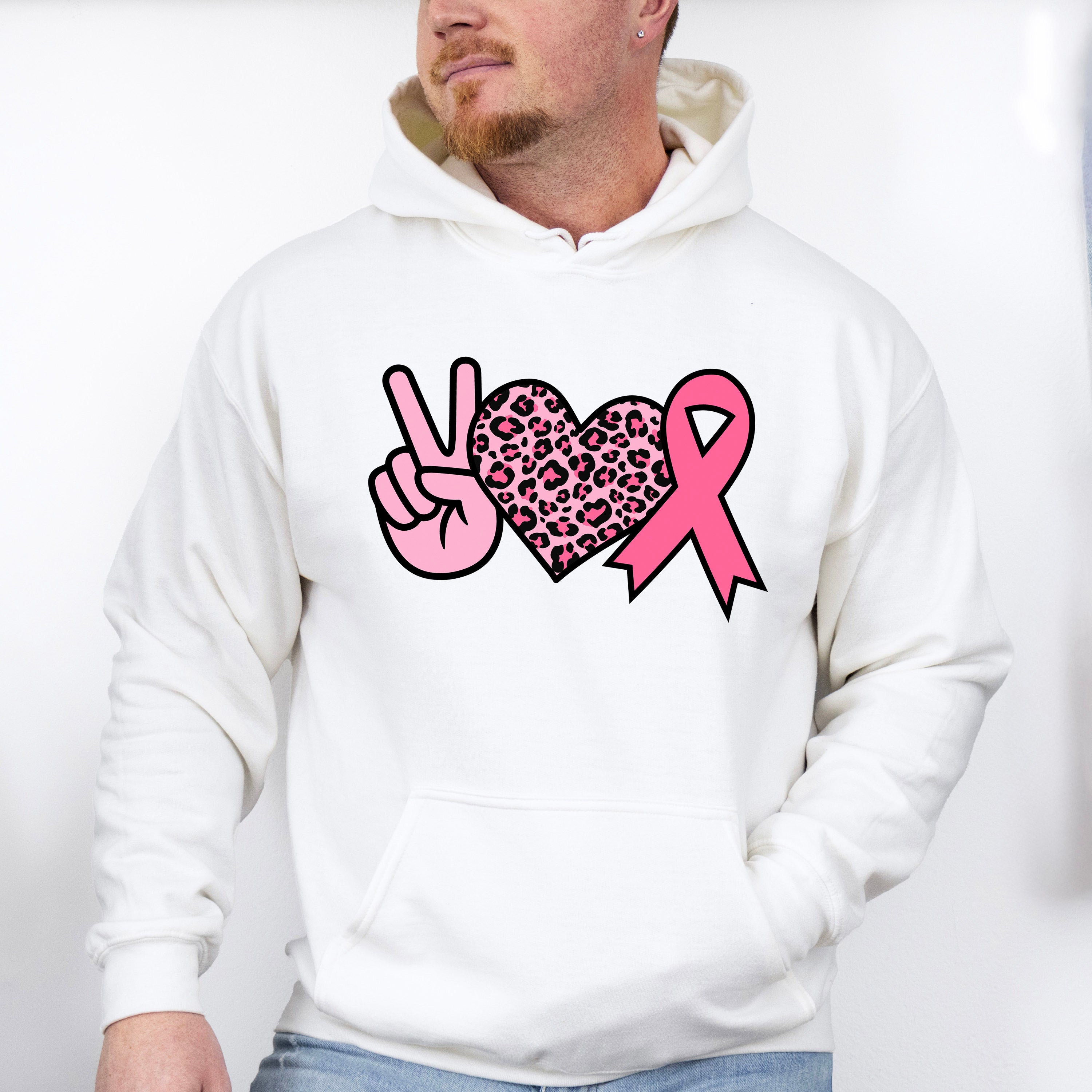 Peace Heart Ribbon - Cancer Unisex Crewneck T-Shirt Sweatshirt Hoodie