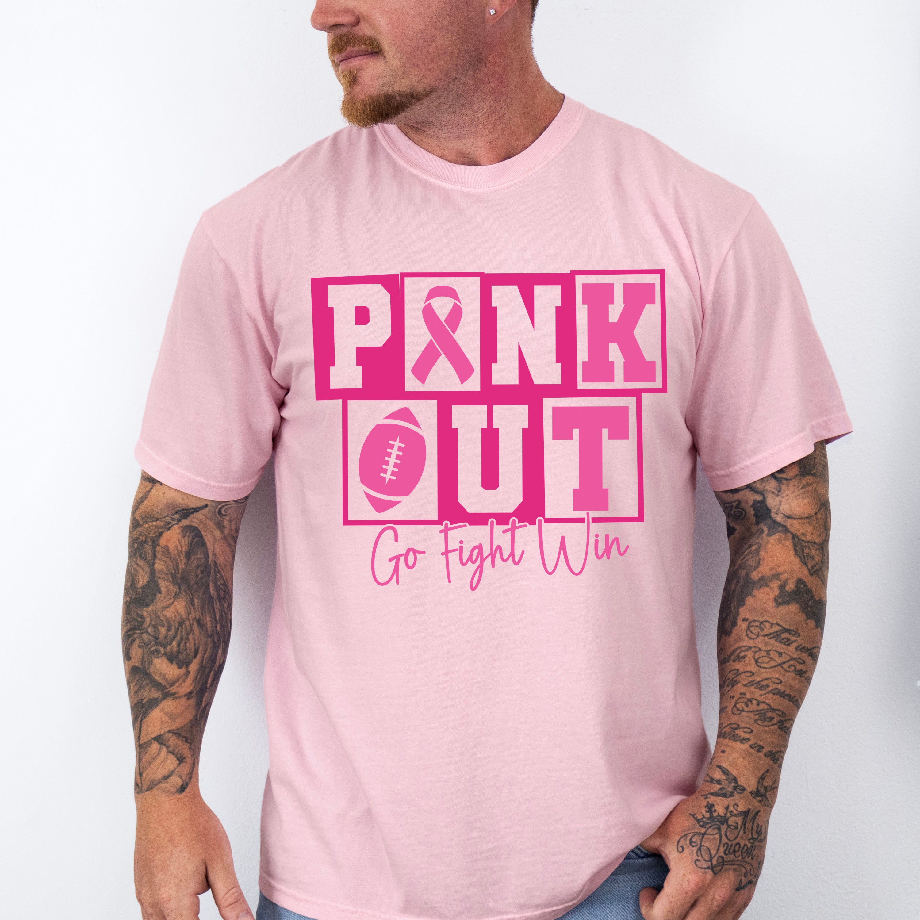 Pink Out Go Fight Win - Cancer Unisex Crewneck T-Shirt Sweatshirt Hoodie