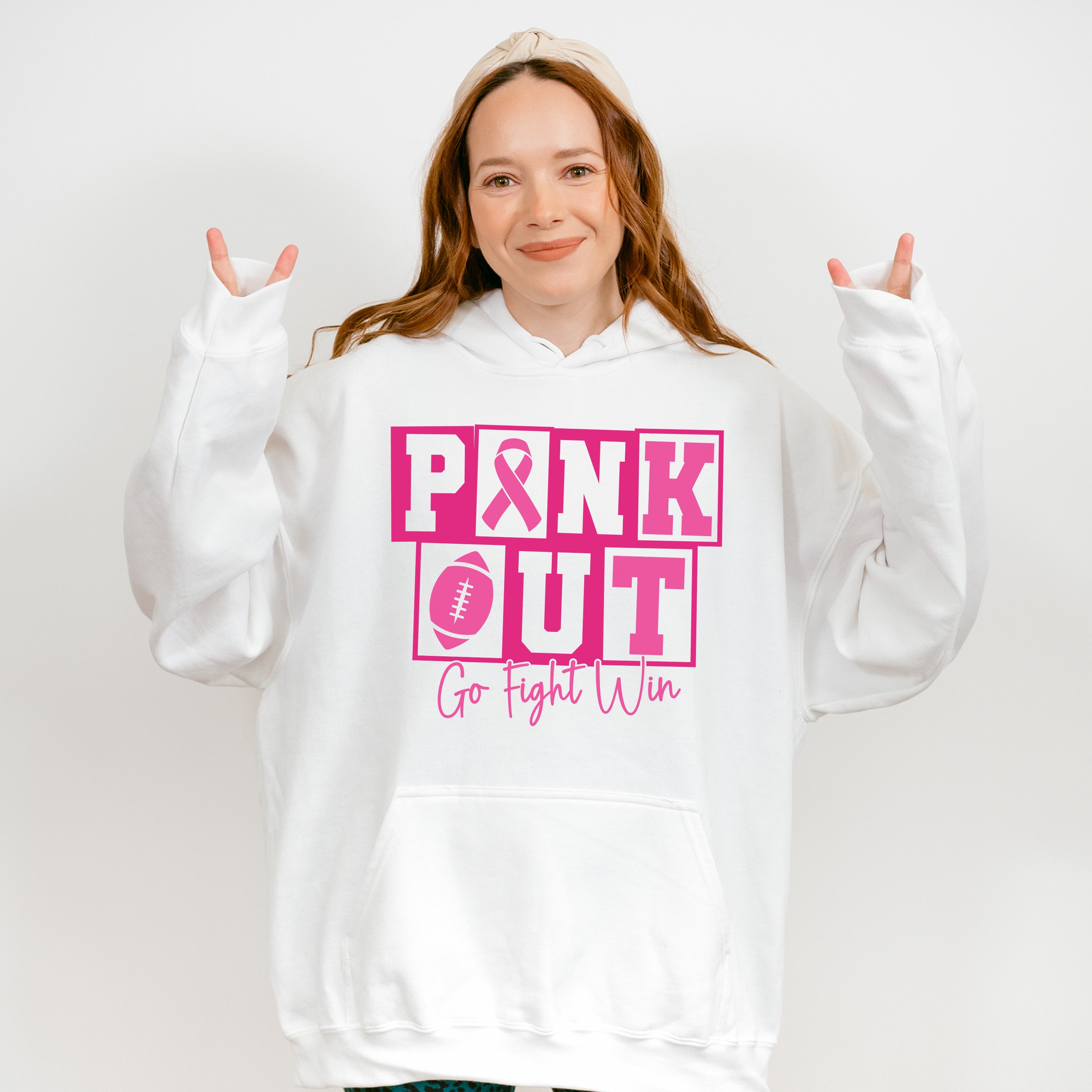 Pink Out Go Fight Win - Cancer Unisex Crewneck T-Shirt Sweatshirt Hoodie