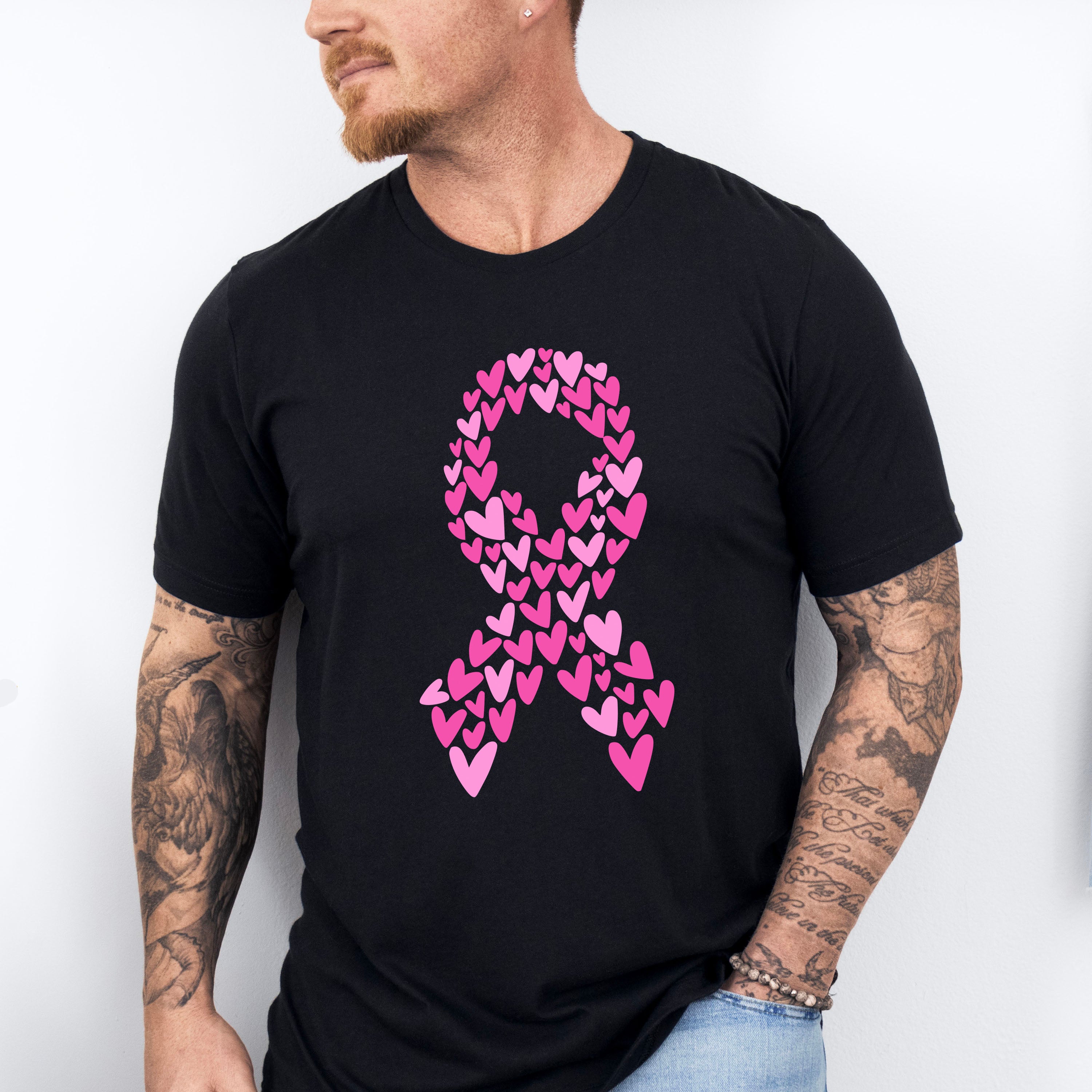Ribbon Made Of Hearts - Cancer Unisex Crewneck T-Shirt Sweatshirt Hoodie