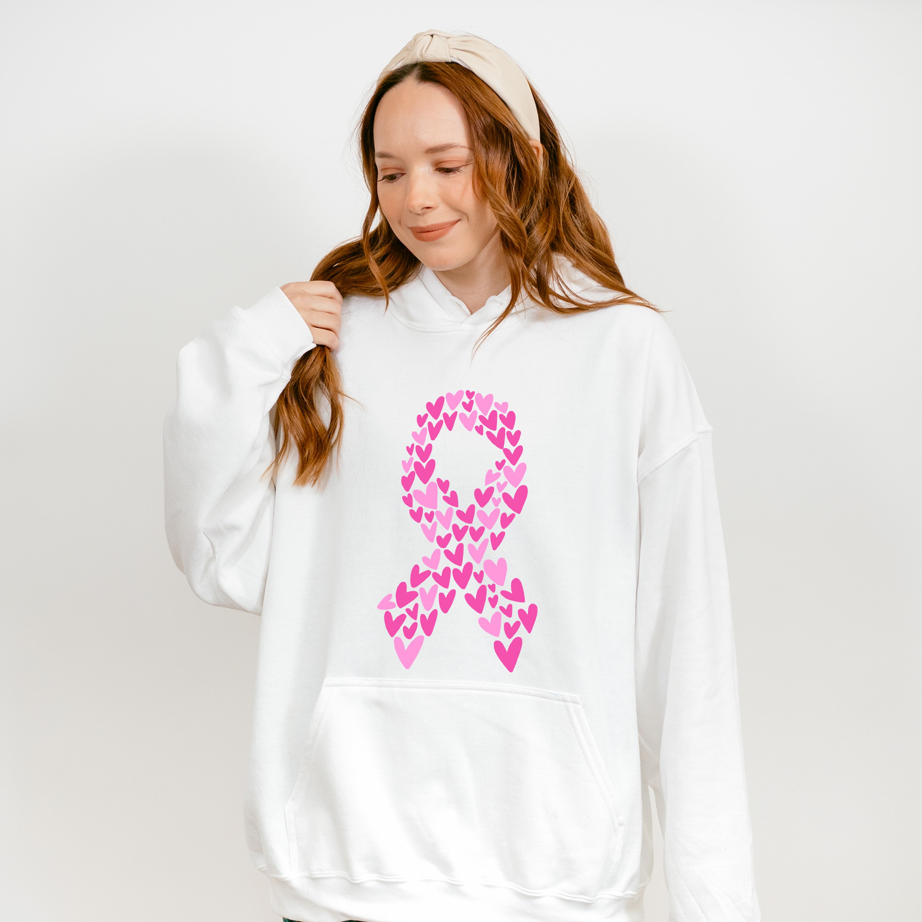 Ribbon Made Of Hearts - Cancer Unisex Crewneck T-Shirt Sweatshirt Hoodie
