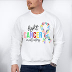 Fight Cancer In All Colors Ribbons - Cancer Unisex Crewneck T-Shirt Sweatshirt Hoodie