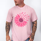 Pink Sunflower Ribbons - Cancer Unisex Crewneck T-Shirt Sweatshirt Hoodie